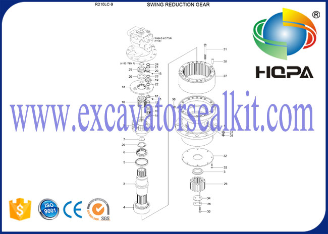 Bagian Hidrolik Excavator R210LC-9 Swing Reduction Unit 31Q6-10140