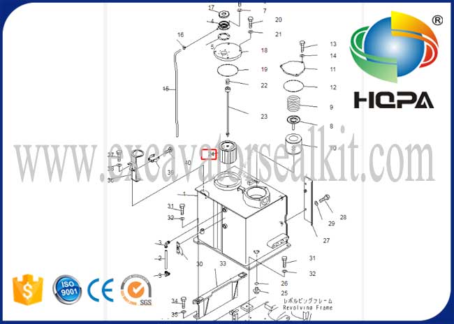 21W-60-41150 Excavator Hydraulic Return Filter Stainer Assy cocok untuk Komatsu PC78US-6