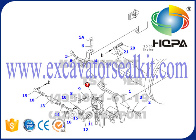 Suku Cadang Mesin Excavator PC120-6 Throttle Motor 7834-40-2002 7834-40-2001 7834-40-2000
